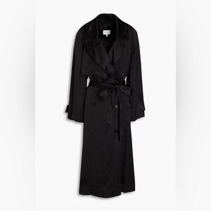 Loulou Studio Black Satin Trench Coat